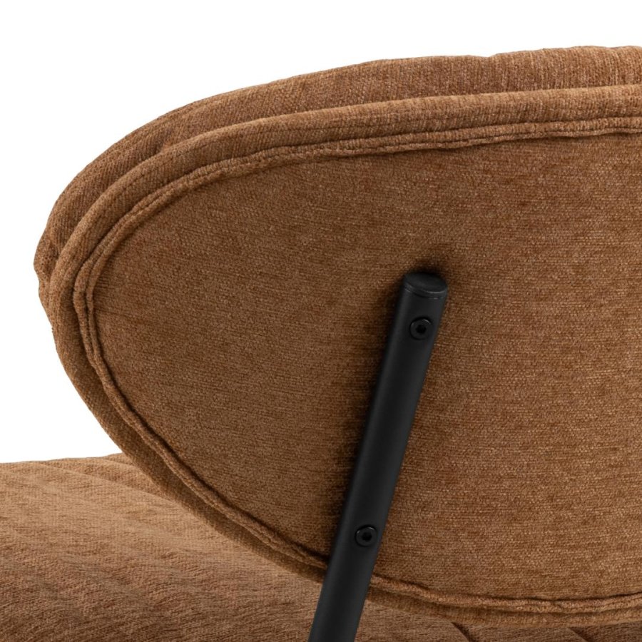 ACT NORDIC Burma lenestol - terrakottastoff og matt svart stl