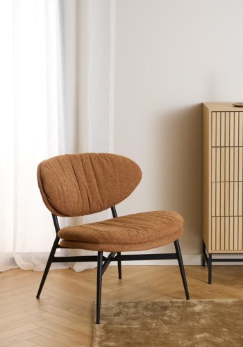 ACT NORDIC Burma lenestol - terrakottastoff og matt svart stl