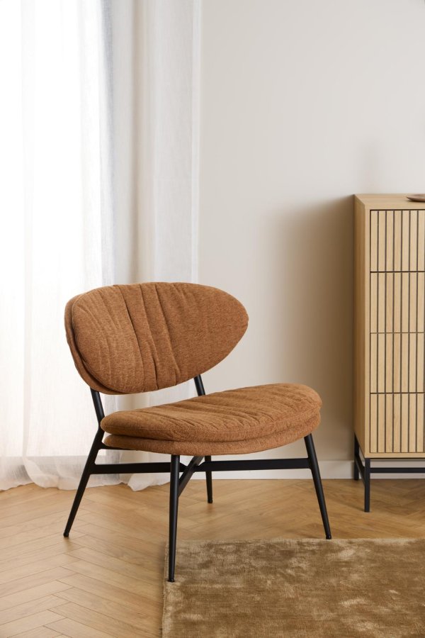 ACT NORDIC Burma lenestol - terrakottastoff og matt svart stl