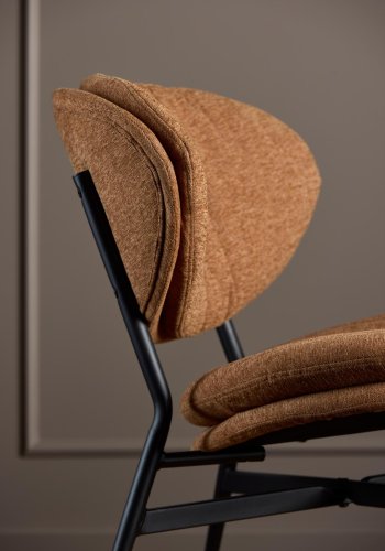 ACT NORDIC Burma lenestol - terrakottastoff og matt svart stl