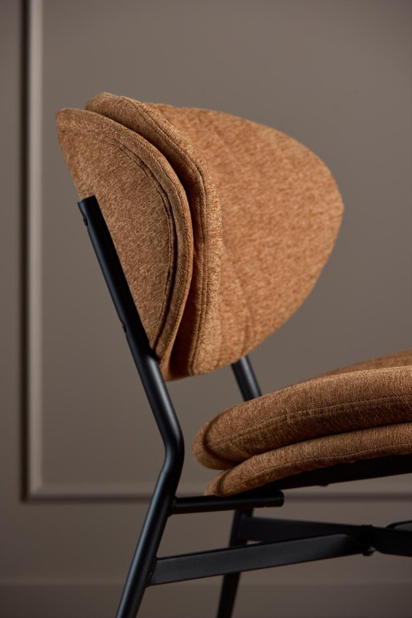 ACT NORDIC Burma lenestol - terrakottastoff og matt svart stl