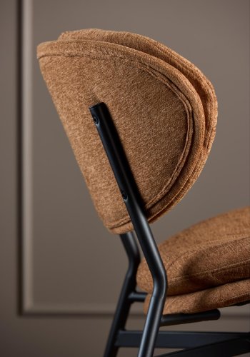 ACT NORDIC Burma lenestol - terrakottastoff og matt svart stl