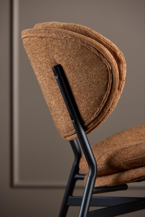 ACT NORDIC Burma lenestol - terrakottastoff og matt svart stl