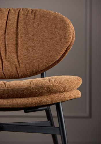 ACT NORDIC Burma lenestol - terrakottastoff og matt svart stl