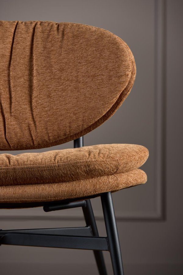 ACT NORDIC Burma lenestol - terrakottastoff og matt svart stl