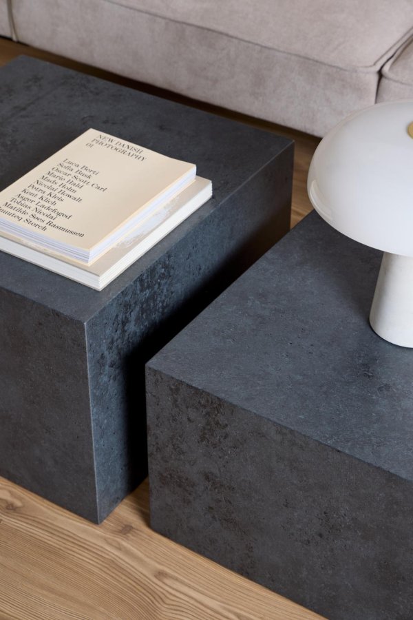 ACT NORDIC Dice salongbord, firkantet - svart Ocean grovt papir (sett med 2)