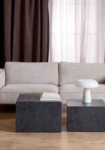 ACT NORDIC Dice salongbord, firkantet - svart Ocean grovt papir (sett med 2)