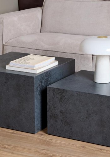 ACT NORDIC Dice salongbord, firkantet - svart Ocean grovt papir (sett med 2)