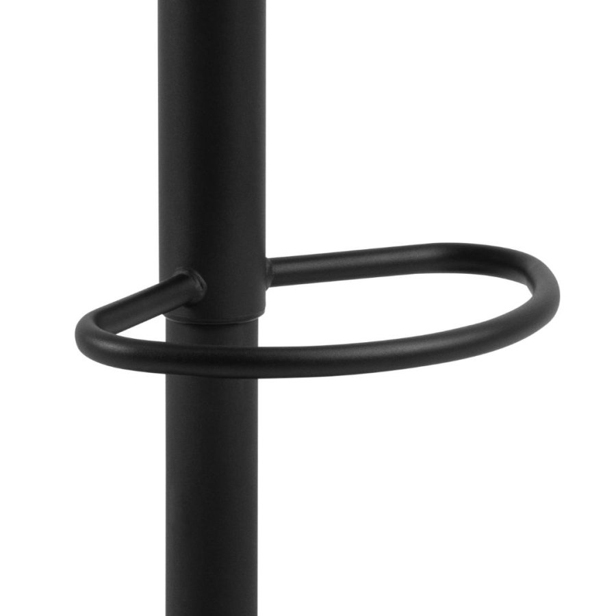 ACT NORDIC Grace Barhocker, mit Rückenlehne, Armlehnen, Fußstütze, Drehfunktion – Sandstoff und schwarzer Stahl