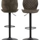 ACT NORDIC Naomi Barhocker, mit Rückenlehne, Fußstütze und Drehfunktion – anthrazitgrauer Stoff und schwarzer Stahl