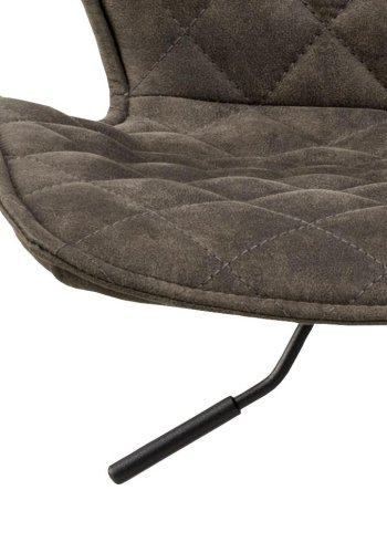 ACT NORDIC Naomi Barhocker, mit Rückenlehne, Fußstütze und Drehfunktion – anthrazitgrauer Stoff und schwarzer Stahl