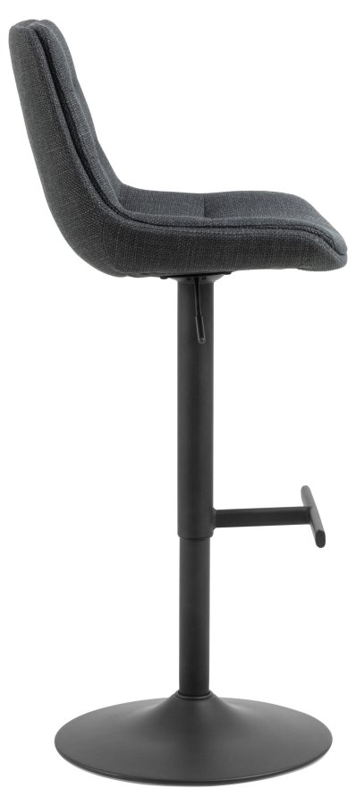 ACT NORDIC Adisa barstol, m. rygln, fodsttte, drejefunktion, gaspatron - mrkegr stof/sort stl