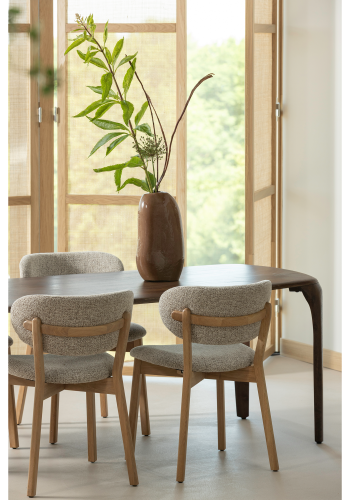 WOOOD Udar spisebordsstol - natur polyester stof og natur tr�