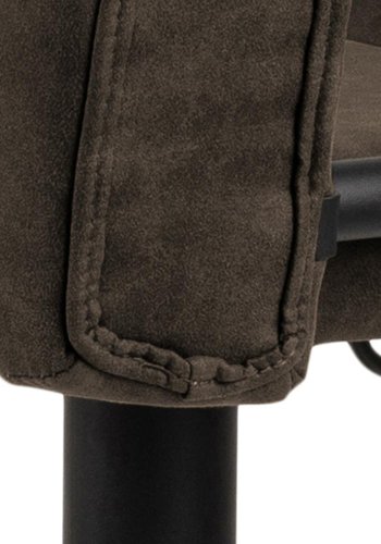 ACT NORDIC Sylvia Barhocker, mit Rückenlehne, Fußstütze, Drehfunktion, Gaskartusche - Stoff anthrazit/Stahl schwarz