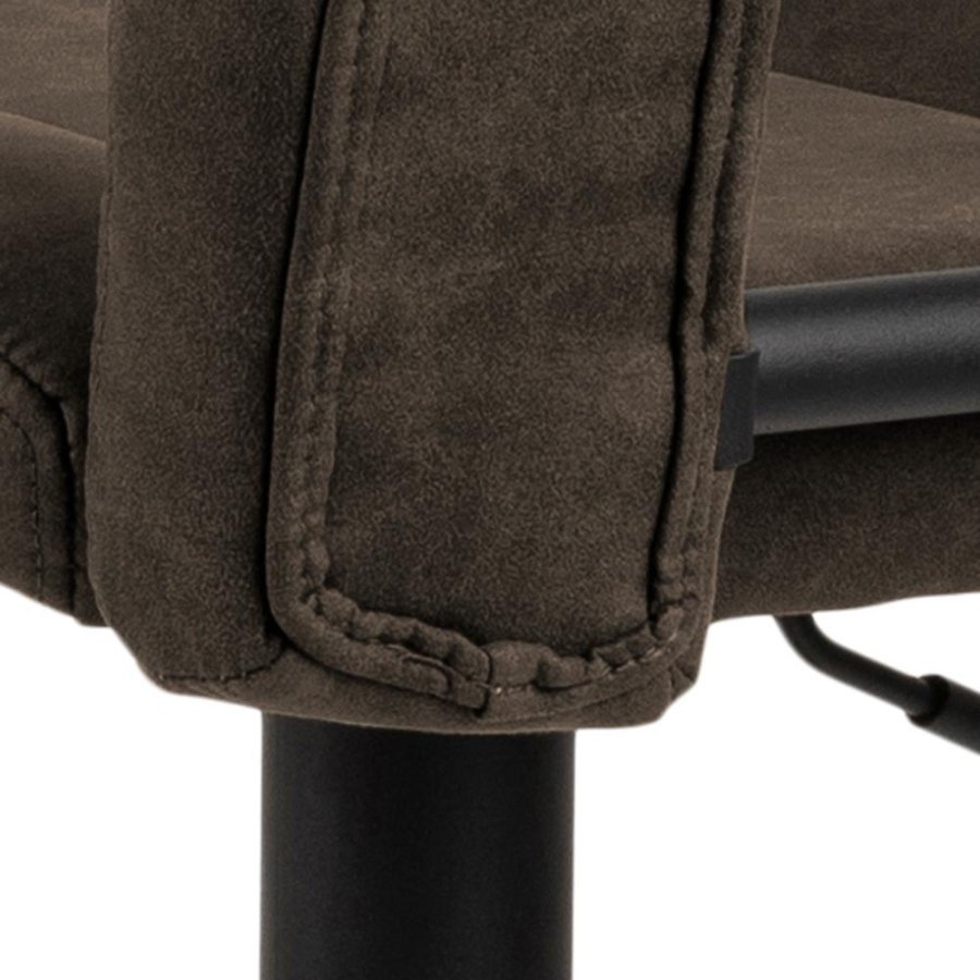 ACT NORDIC Sylvia Barhocker, mit Rückenlehne, Fußstütze, Drehfunktion, Gaskartusche - Stoff anthrazit/Stahl schwarz