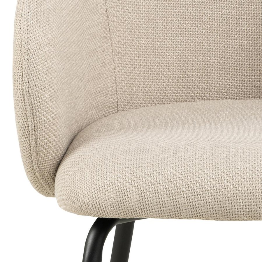 ACT NORDIC Eleanor matstol, med armstöd - beige tyg och svart stl