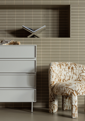 WOOOD Upke l�nestol - natur og brun polyester stof