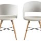 ACT NORDIC I_Luna Esszimmerstuhl, mit Armlehnen, weißes PU, mattweißes Polypropylen und matte Buche