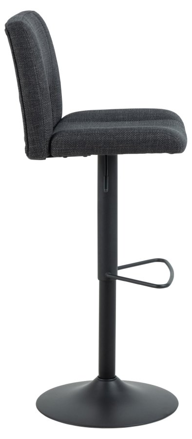 ACT NORDIC Sylvia Barhocker, mit Rückenlehne, Fußstütze, Drehfunktion, Gaskartusche – dunkelgrauer Stoff/schwarzer Stahl