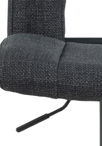 ACT NORDIC Sylvia Barhocker, mit Rückenlehne, Fußstütze, Drehfunktion, Gaskartusche – dunkelgrauer Stoff/schwarzer Stahl