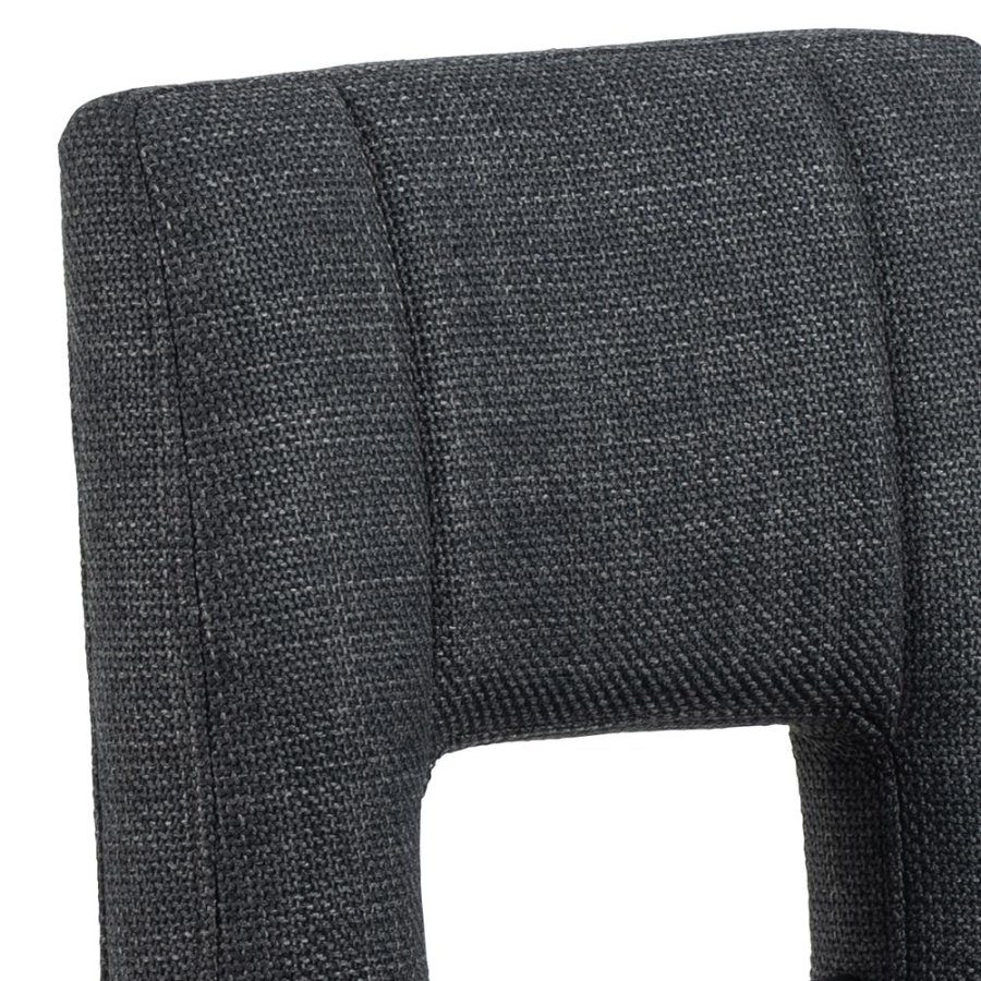 ACT NORDIC Sylvia Barhocker, mit Rückenlehne, Fußstütze, Drehfunktion, Gaskartusche – dunkelgrauer Stoff/schwarzer Stahl