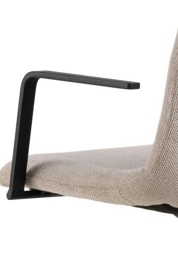 ACT NORDIC Pablo Barhocker, m. Rückenlehne, Fußstütze, Drehfunktion, Gaskartusche - Stoff beige/Stahl schwarz