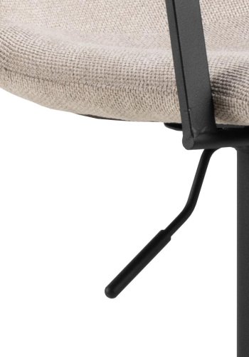 ACT NORDIC Pablo Barhocker, m. Rückenlehne, Fußstütze, Drehfunktion, Gaskartusche - Stoff beige/Stahl schwarz