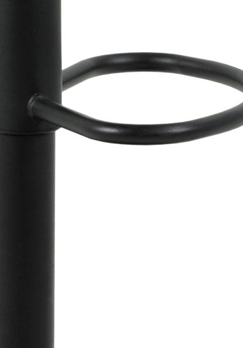 ACT NORDIC Brooke Barhocker, mit Rückenlehne, Armlehnen, Fußstütze, Drehfunktion – taupefarbener Stoff und schwarzer Stahl