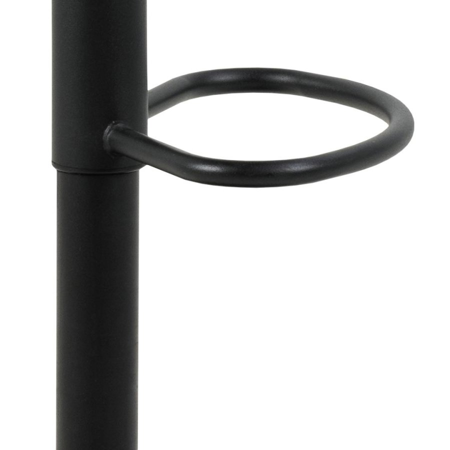 ACT NORDIC Brooke Barhocker, mit Rückenlehne, Armlehnen, Fußstütze, Drehfunktion – taupefarbener Stoff und schwarzer Stahl