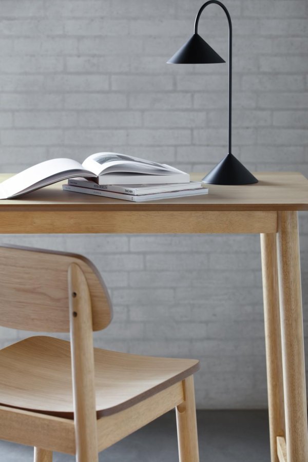 ACT NORDIC Barlow Barhocker, mit Rückenlehne, Fußstütze - Eiche Acryllack Eichenfurnier und Eiche Acryllack Kautschukholz