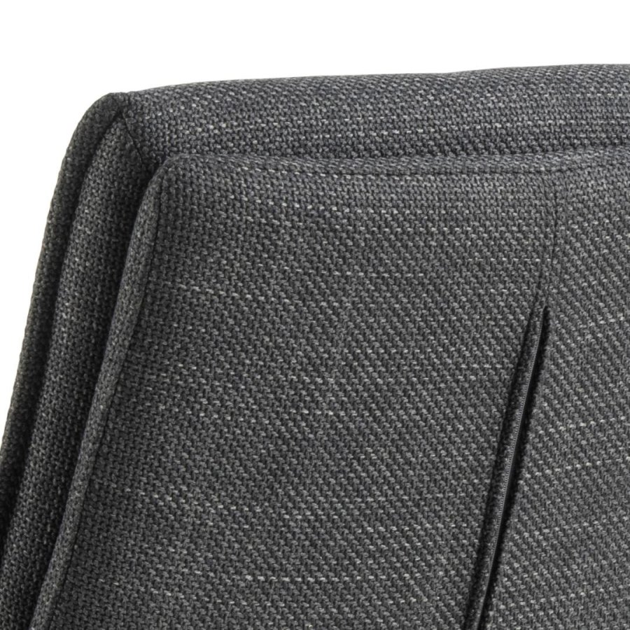 ACT NORDIC Flynn Barhocker, mit Rückenlehne, Drehfunktion, Gasdruckfeder, Fußstütze – dunkelgrauer Stoff, schwarzer Stahl