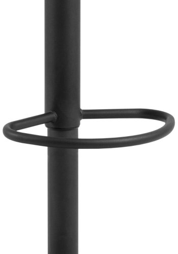 ACT NORDIC Flynn Barhocker, mit Rückenlehne, Drehfunktion, Gasdruckfeder, Fußstütze – dunkelgrauer Stoff, schwarzer Stahl