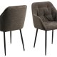 ACT NORDIC Brooke spisestuestol, med armlener - taupe stoff og svart stl