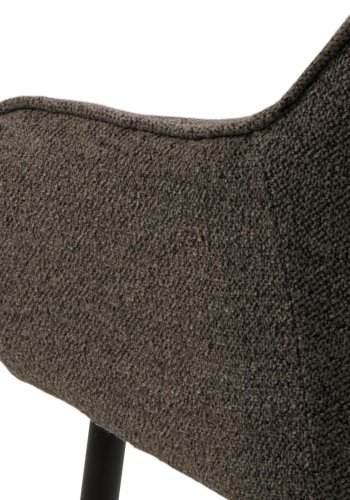 ACT NORDIC Brooke spisestuestol, med armlener - taupe stoff og svart stl