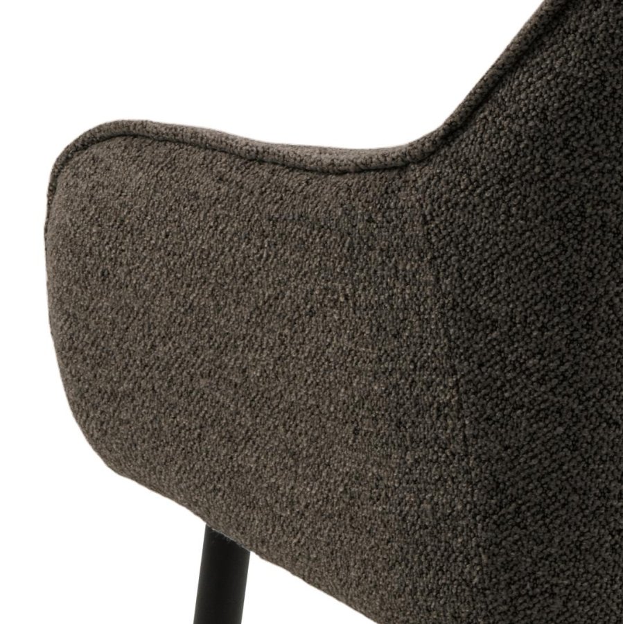ACT NORDIC Brooke spisestuestol, med armlener - taupe stoff og svart stl