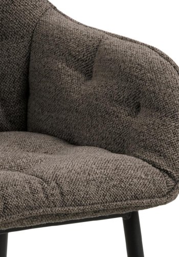 ACT NORDIC Brooke spisestuestol, med armlener - taupe stoff og svart stl