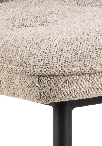 ACT NORDIC Brooke Esszimmerstuhl - beiger Stoff und schwarzer Stahl