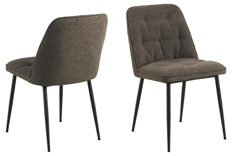 ACT NORDIC Brooke spisestuestol - taupe stoff og svart stl