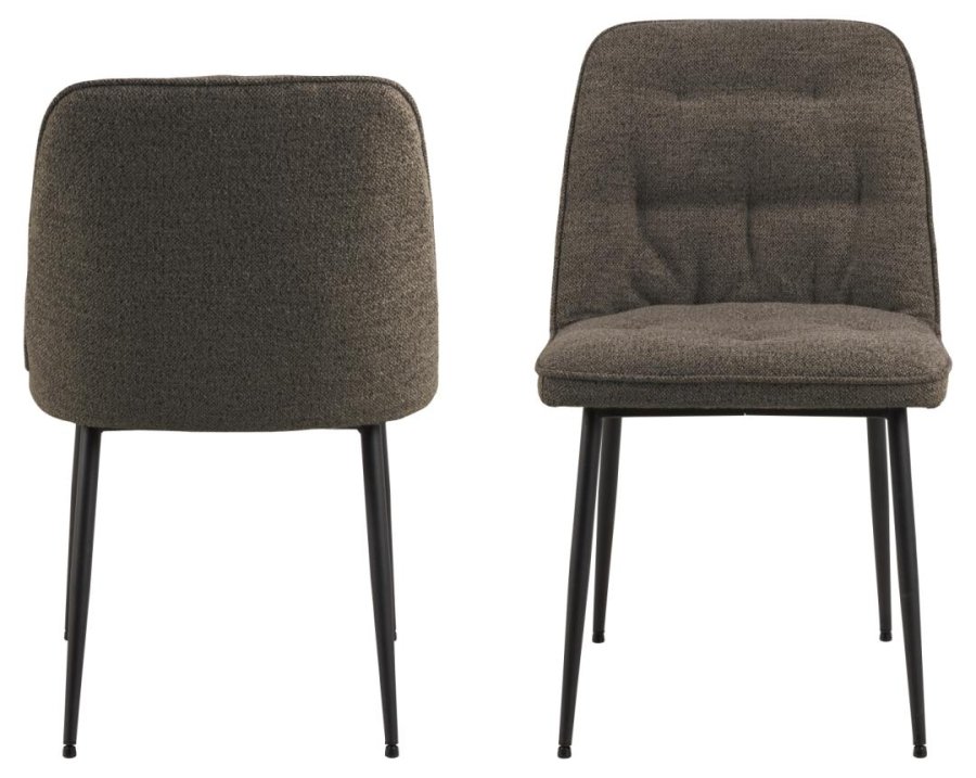 ACT NORDIC Brooke spisestuestol - taupe stoff og svart stl