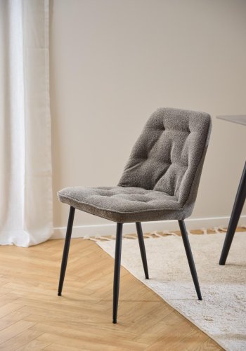 ACT NORDIC Brooke spisestuestol - taupe stoff og svart stl