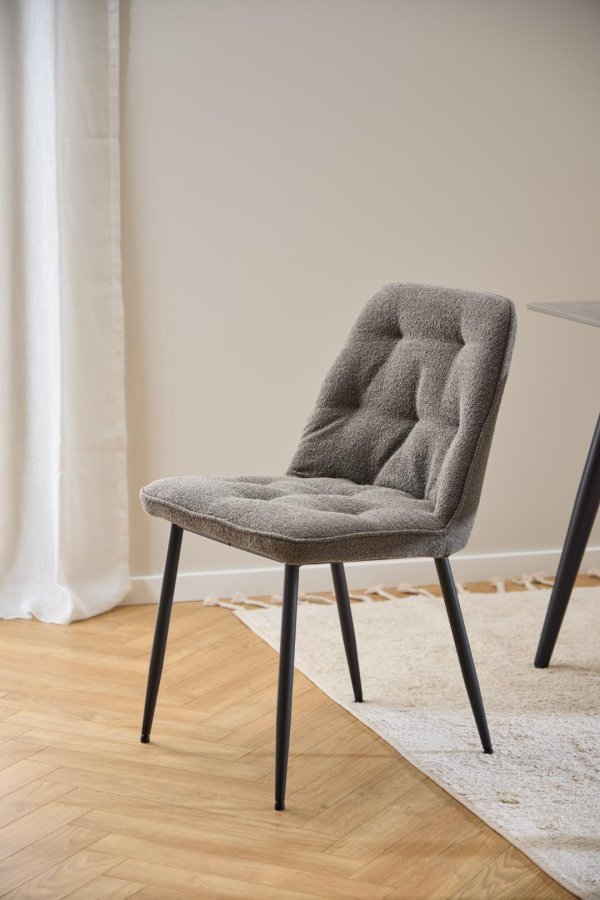 ACT NORDIC Brooke spisestuestol - taupe stoff og svart stl