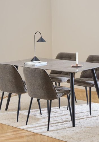 ACT NORDIC Brooke spisestuestol - taupe stoff og svart stl