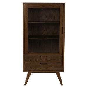 ACT NORDIC A-Line vitrineskap, med 1 glassdr, 2 hyller og 2 skuffer - rkt eikefiner