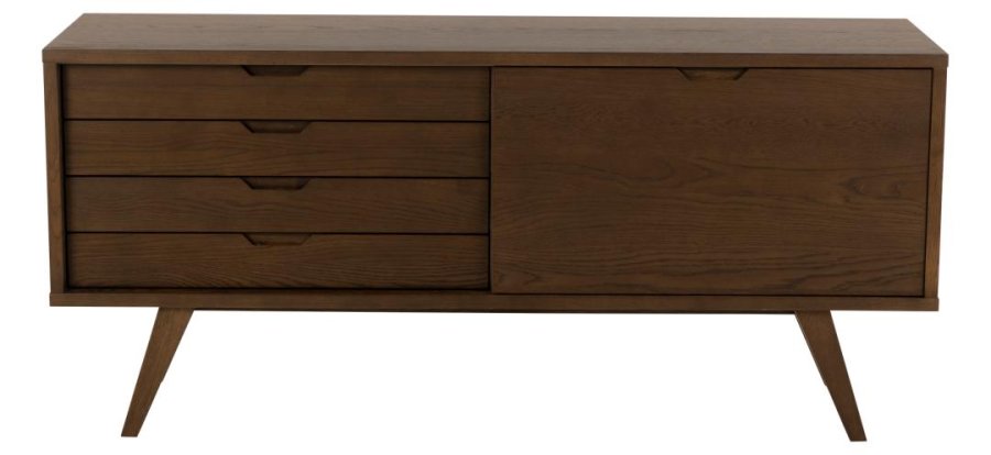 ACT NORDIC A-Line sknk, m. 1 skydelge, 1 hylde og 4 skuffer - rgfarvet egefinr