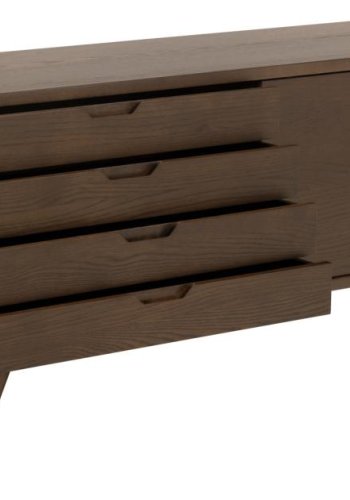 ACT NORDIC A-Line sknk, m. 1 skydelge, 1 hylde og 4 skuffer - rgfarvet egefinr