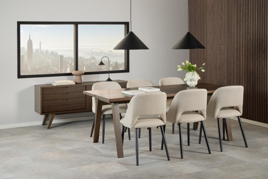 ACT NORDIC A-Line sknk, m. 1 skydelge, 1 hylde og 4 skuffer - rgfarvet egefinr