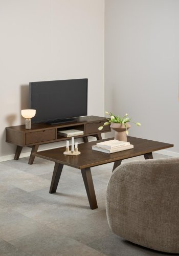 ACT NORDIC A-Line TV-bord, m. 2 skuffer og 1 rum - rgfarvet egefiner (150x40)