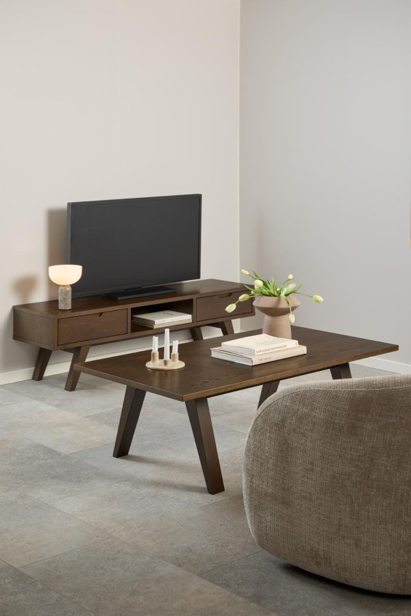 ACT NORDIC A-Line TV-bord, m. 2 skuffer og 1 rum - rgfarvet egefiner (150x40)