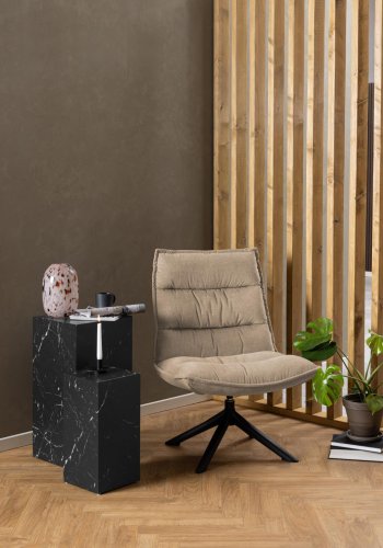 ACT NORDIC Blizzard Drehstuhl - beiger Stoff und schwarzer Stahl