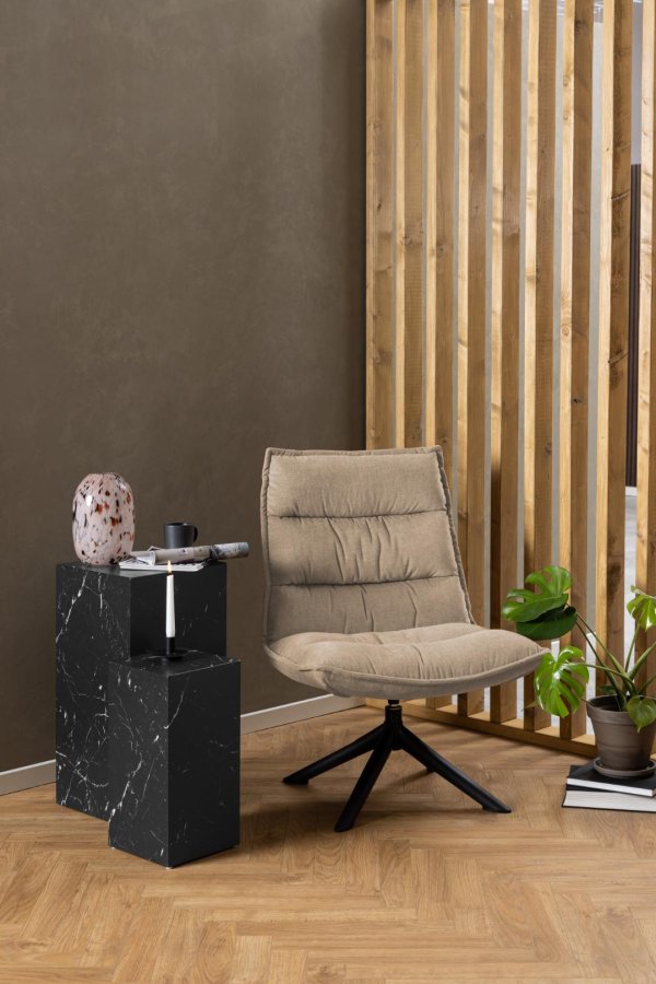 ACT NORDIC Blizzard Drehstuhl - beiger Stoff und schwarzer Stahl